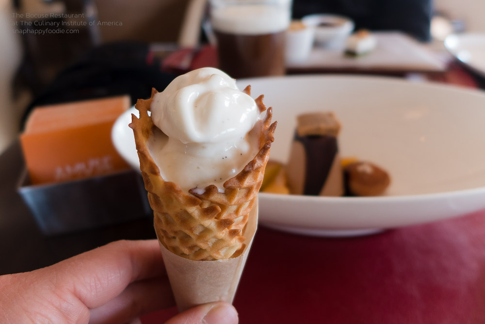 Table-side Vanilla Ice Cream in a Waffle Cone