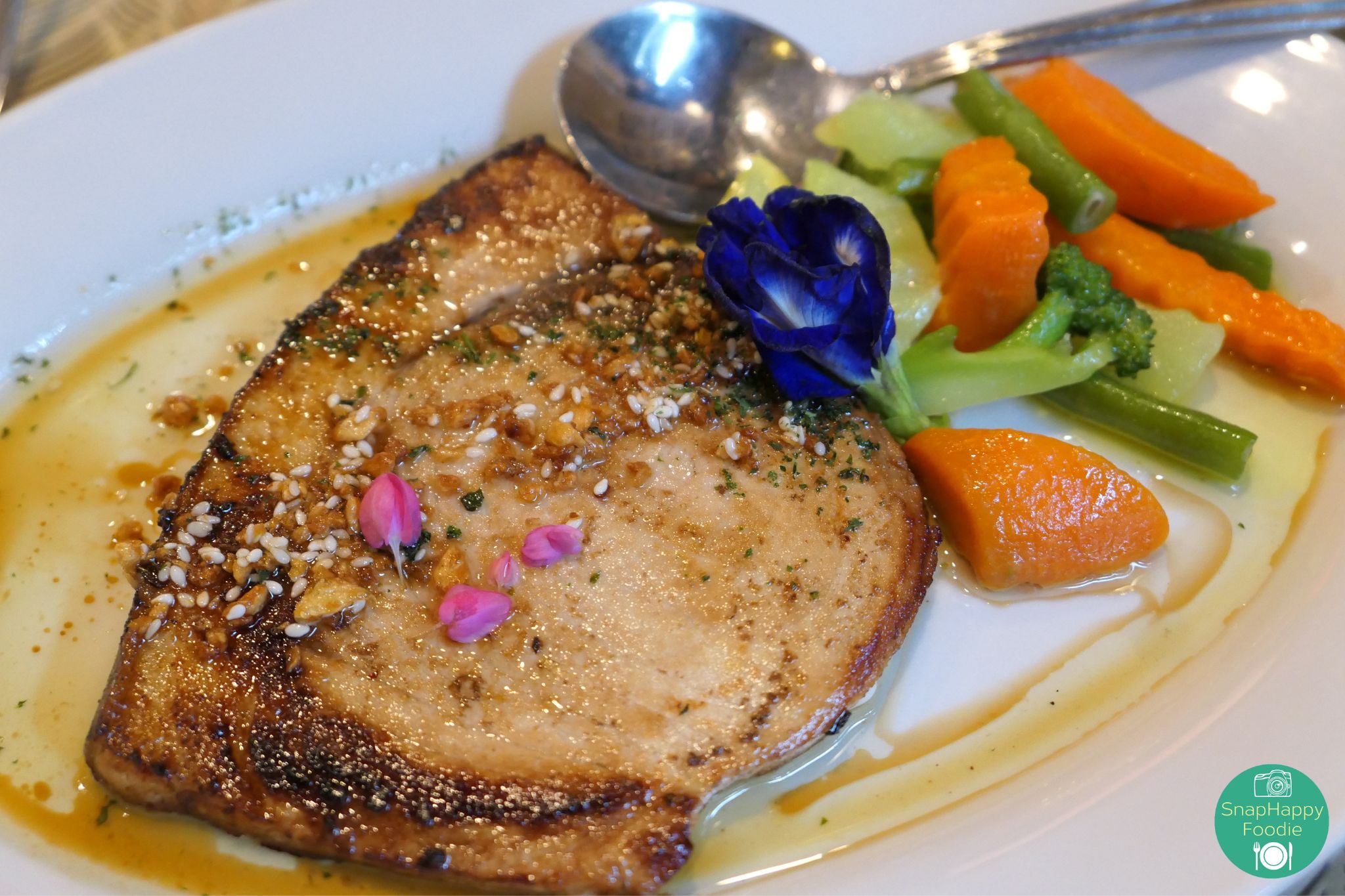 Grilled Blue Marlin with Sesame, Garlic Chili Soy Glaze